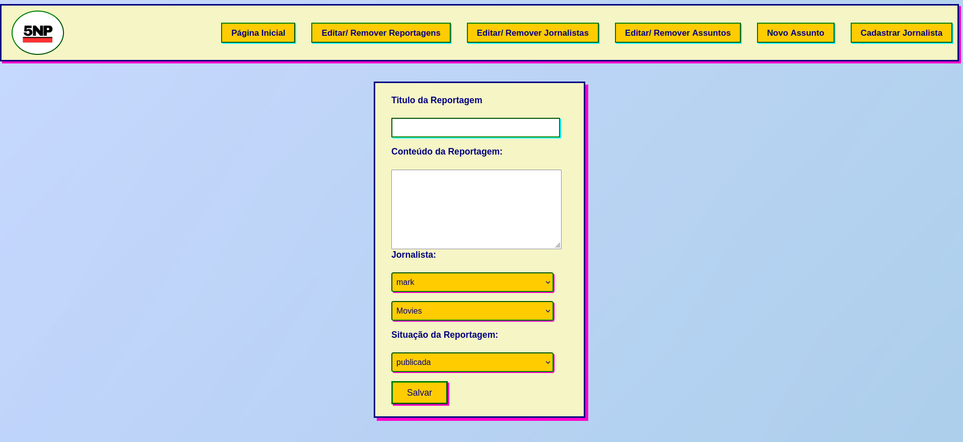 Noticias report dashboard preview